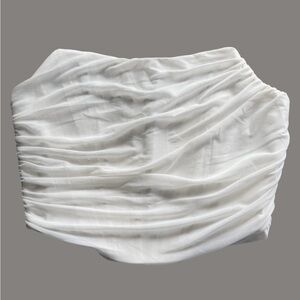 Chic White Ruched Women's Crop Top with corset boning structure